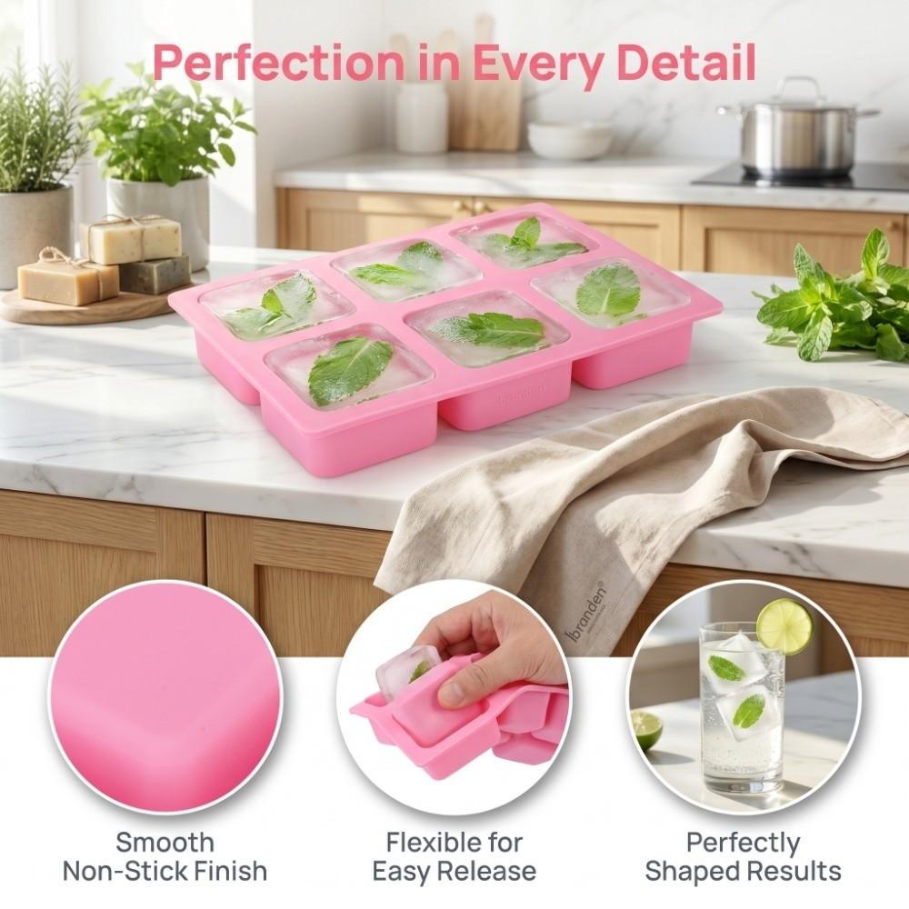 Silicone Silicone Cake Mold 6 Cavity Non-Stick Silicone Soap Mold 6‑Grid Square Square Shape DIY Soap Mold