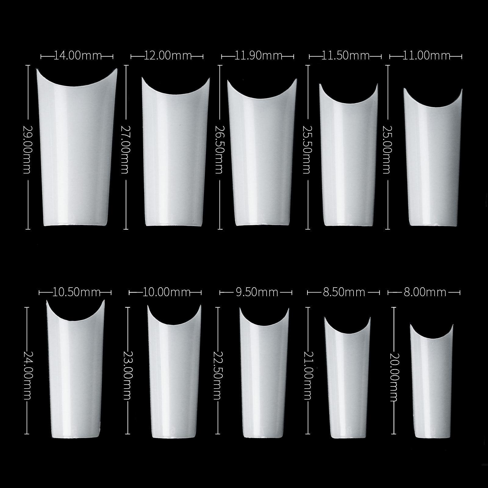 

Подушечки для дизайна ногтей 500 шт., прозрачные накладные ногти, сумки с высокой кривизной, накладки для ногтей в форме водопроводной трубы в наличии