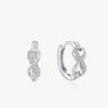 Ailmay 925 Sterling Silver Romantic Infinite Love CZ Hoop Earrings Fashion Ear Buckles for Women Girls Party Accessories Jewelry