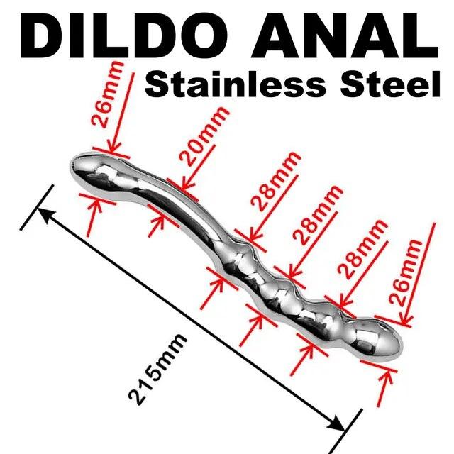 Dupleks Multifunksjon Metallperler Butt Plug med Bevegelig Falsk Dildo G-punkt Stav for Kvinner Prostatamassasje Vaginale Sexleketøy