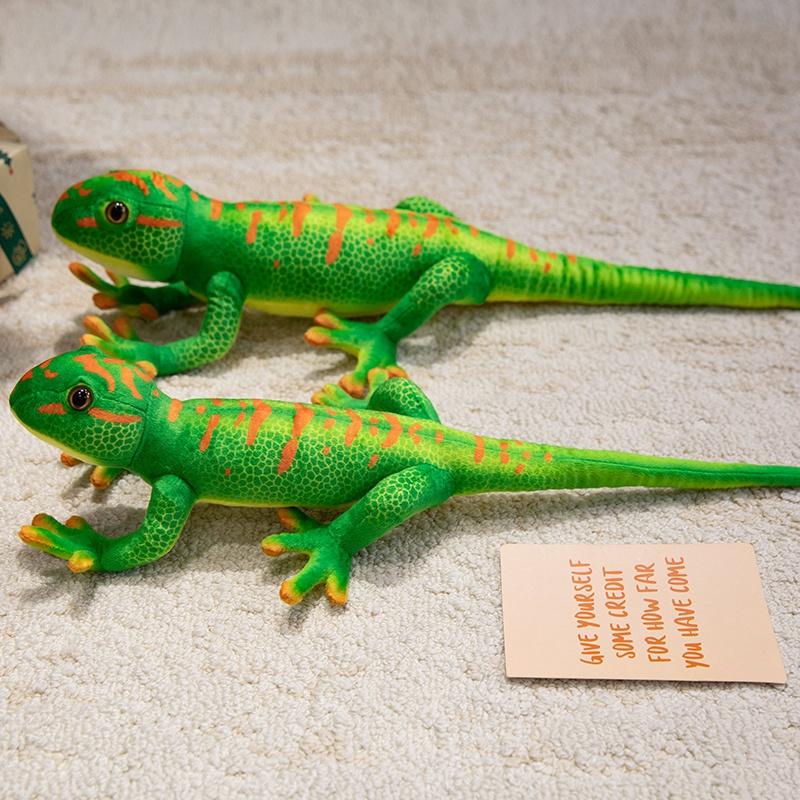 Lebensechte grüne Gecko-Plüschtiere Simulationstier Eidechse mit langem Schwanz Kuscheltier Geburtstagsgeschenke Heimdekoration