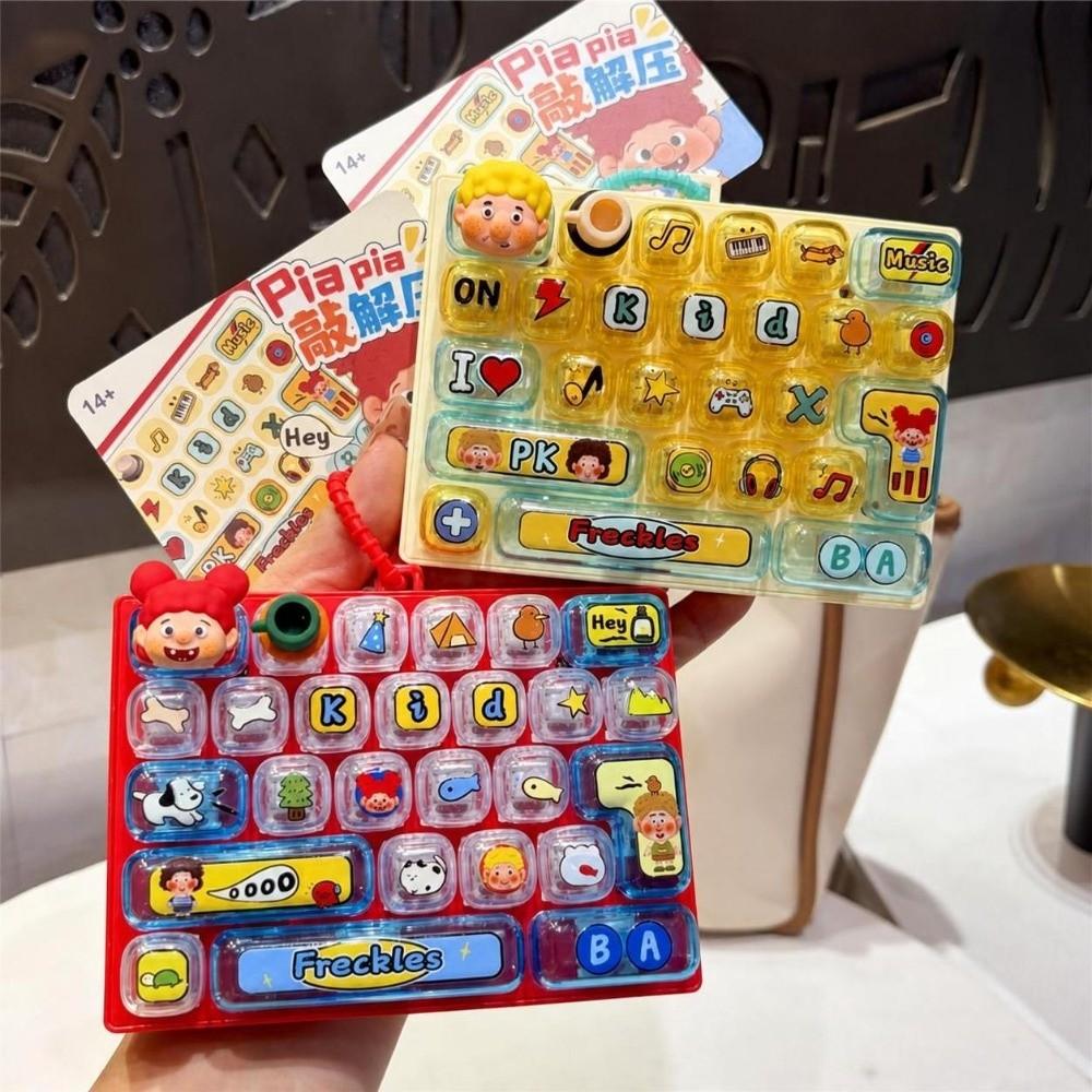 26-key Stress Relief Decompression Toy Clear Key Sounds Keyboard Toy Press Button Toy  Bag Pendant