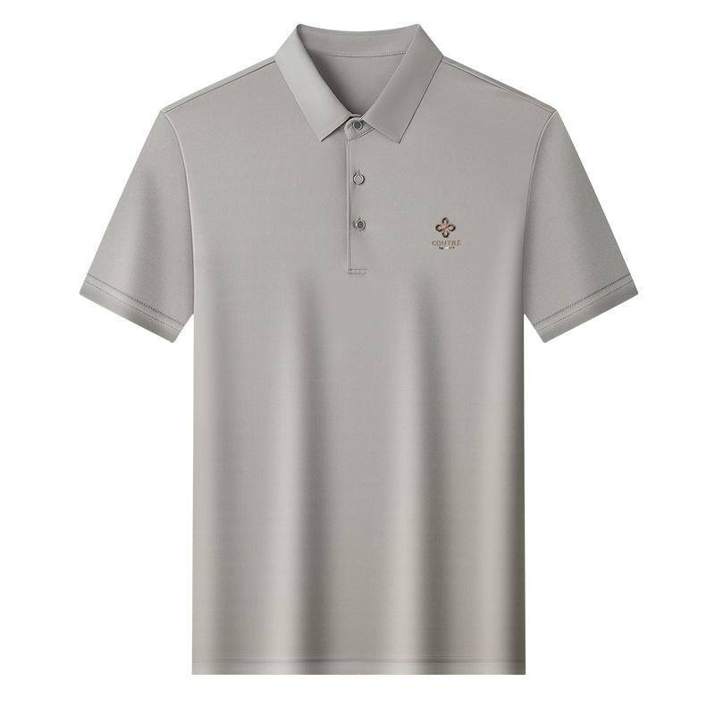 Summer Lapel Collar Short Sleeve T-Shirt Men's Loose Fit Casual Polo Top