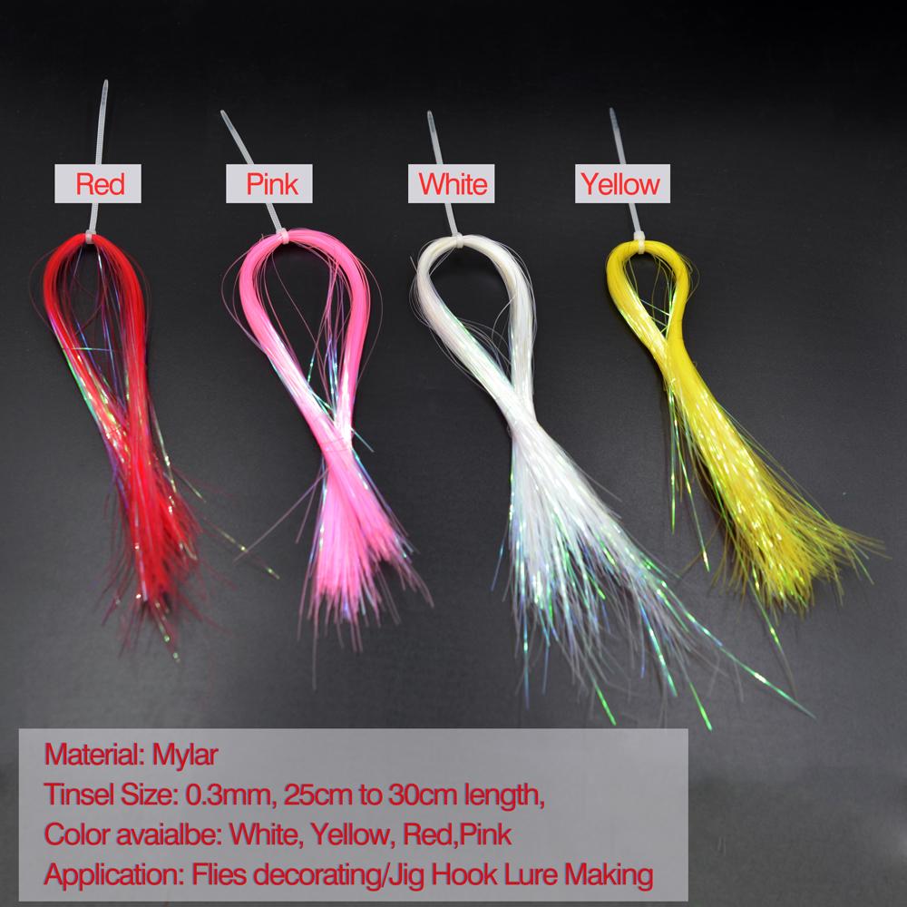 MNFT 4 Packs Fly Fishing Tying Crystal Flash Flashabou Holographic Tinsel Jig Hook Lure Making Fly Tying Material
