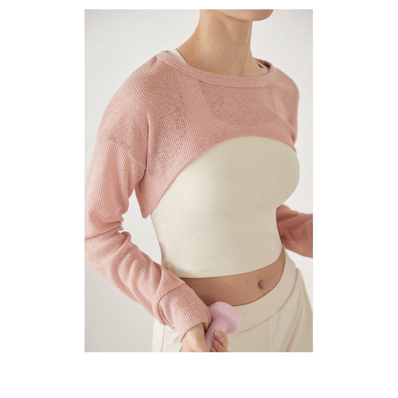 Yoga Sexy Blouse Women's Fashion Long Sleeves Outerwear Waistcoat