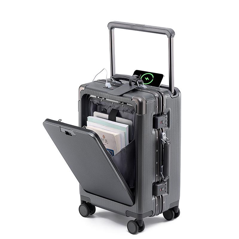 Drop-Resistant 24" Front-Opening Suitcase Set with Lock (20" Carry-On Included)