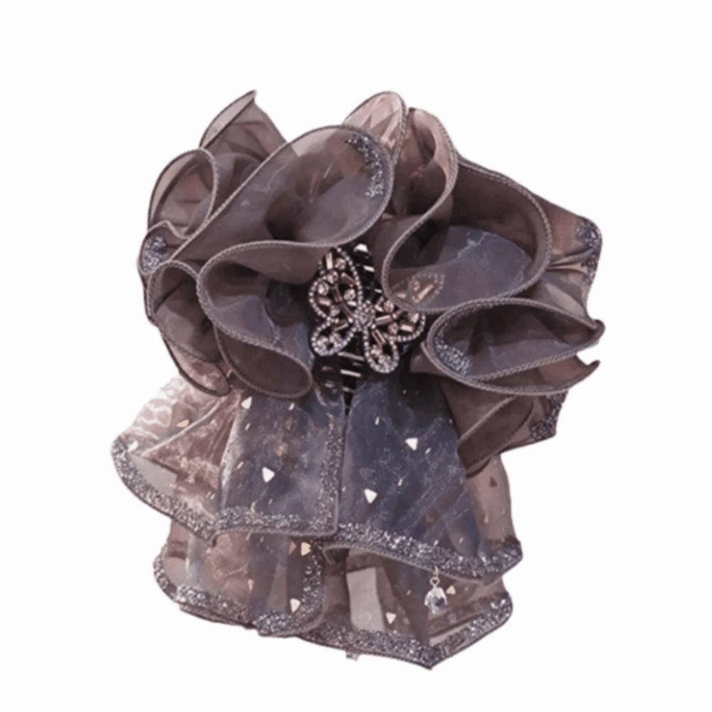 Retro Ribbon Women Shark Clip Large Bow Grab Clip Shark Clip Hair Claw Clips Princess Headdress Style 4