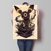 Japanese Anime Canvas Paintings Pokemon Umbreon Retro Style Cartoon Picture Modern Home Living Room Children's Room Decor Poster