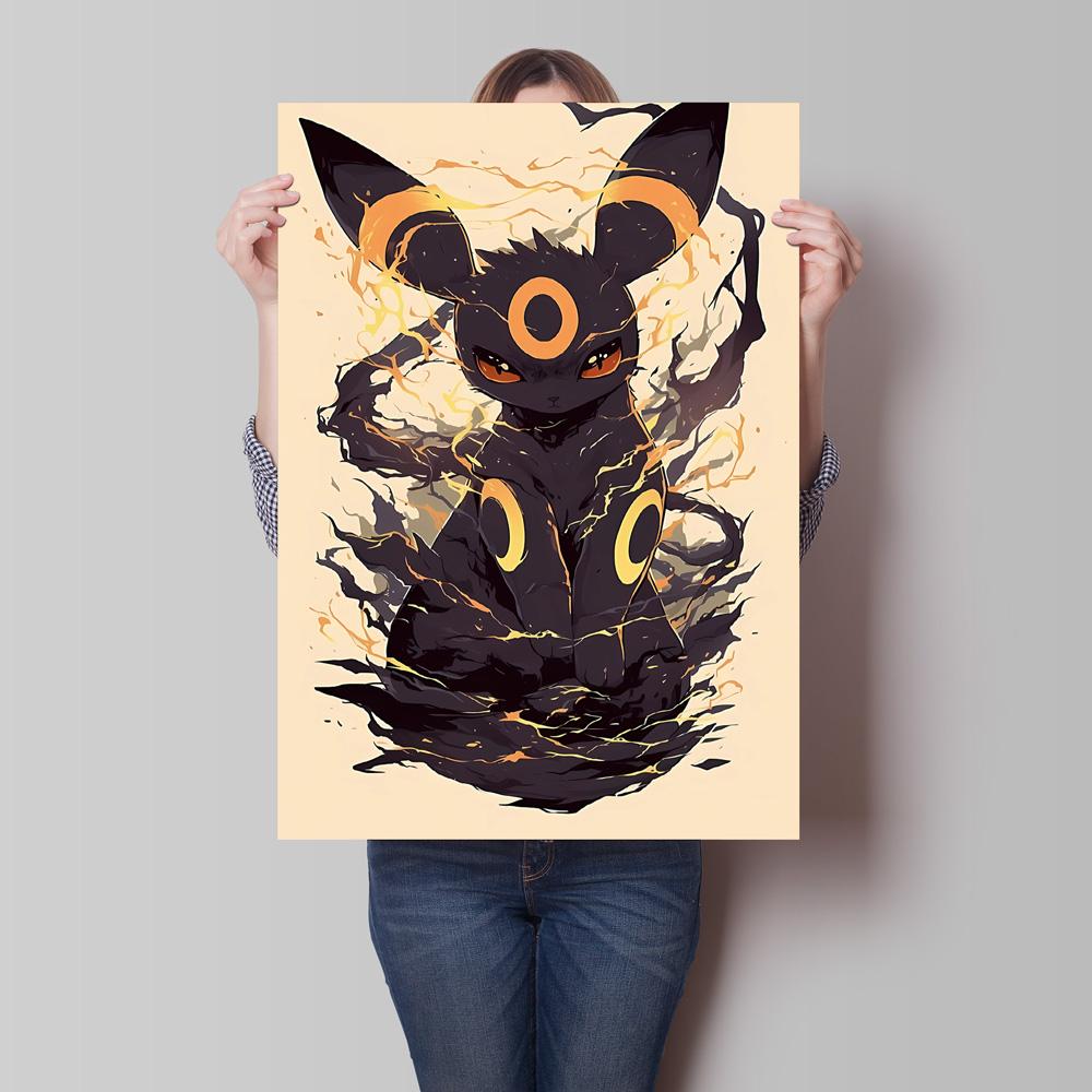 Japanese Anime Canvas Paintings Pokemon Umbreon Retro Style Cartoon Picture Modern Home Living Room Children's Room Decor Poster