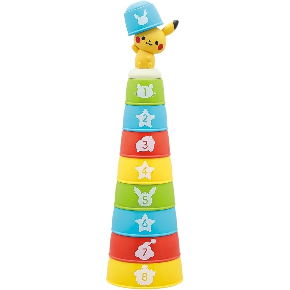 

Toiroyal Monpoke Stacking Cups Toy for Babies - Fine Motor Skills, Color Play, Number Play - Baby Toy Cup Tower