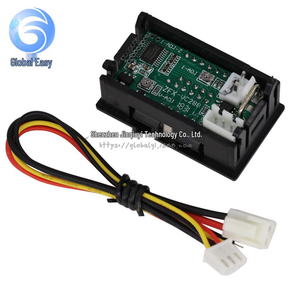 DC0-100V 10A Red/Blue LED Dual Digital Voltage & Current Meter with Fine Adjustment