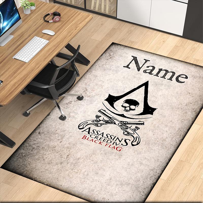 Custom Name Assassin'S Printed Carpet Rug For Office Chair Living Room Bedroom Kitchen Room Decor Gifts