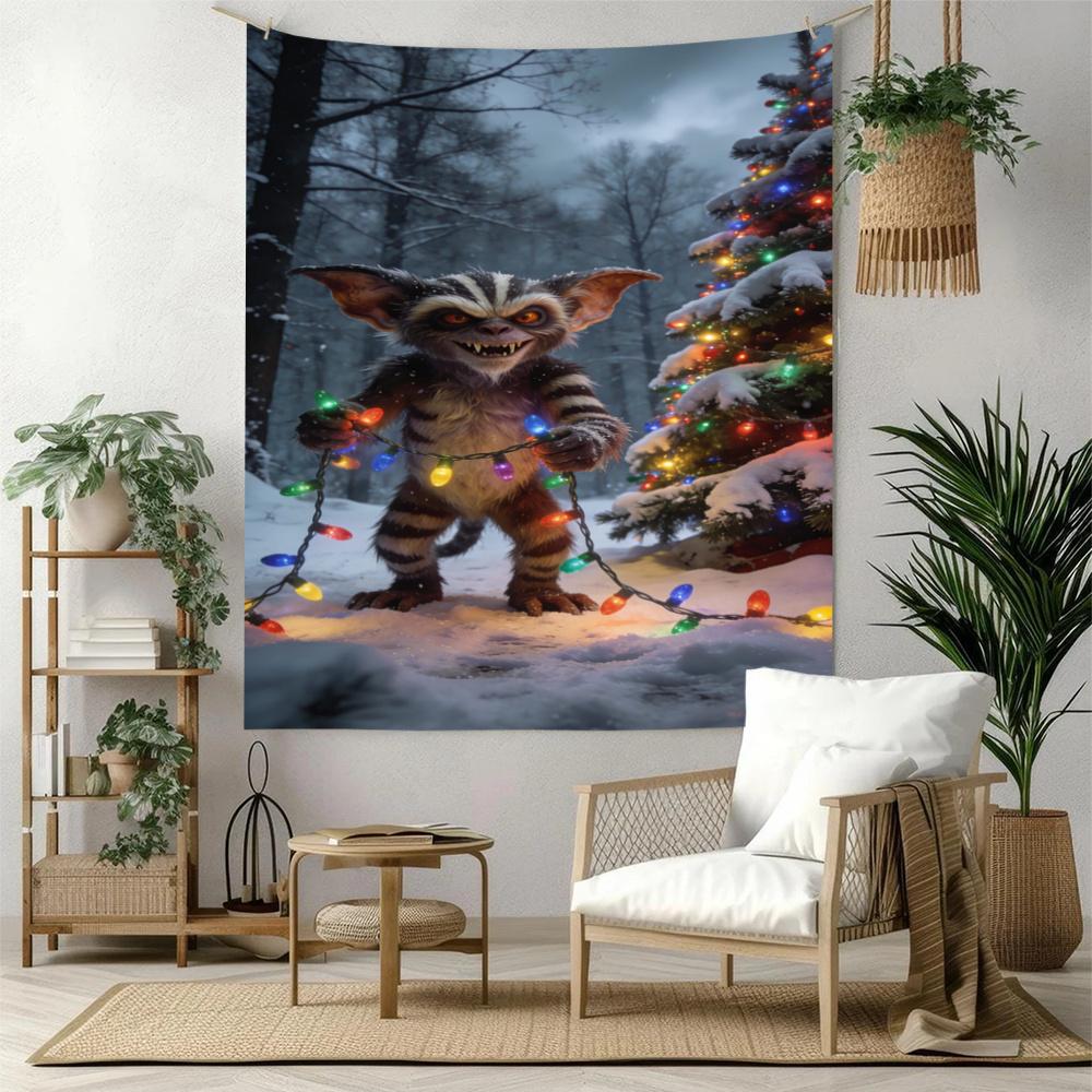 Gremlins Vintage Tapestry Handmade Look Suitable For Balcony Living Room Studio Wall Multipurpose Boho Decor Gift For New Home