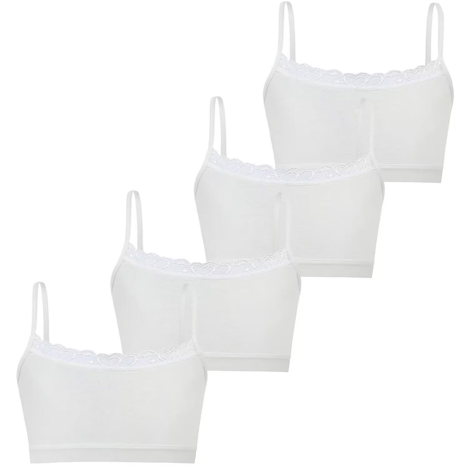 

4PC Teenage Girls Small Training Bras Cute Kids Sports Vest Bra Students Children Brassiere Underwear Tube Tops one size белый