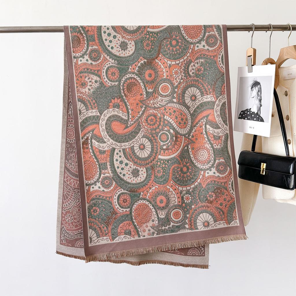 Women Autumn Winter Paisley Scarf Fashion Warm Shawl Double-sided Thick Scarves Bandana Shawl Neckerchief Cloak Foulard Femme
