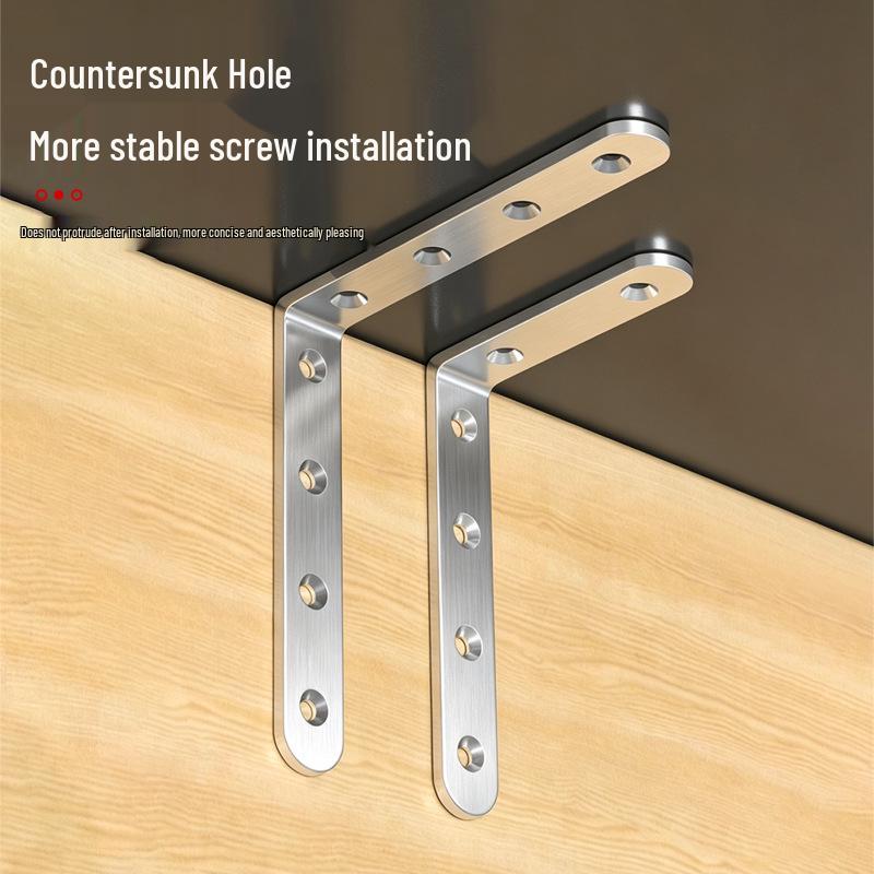 Reinforced 90° Stainless Steel L/T Bracket for Wooden Doors