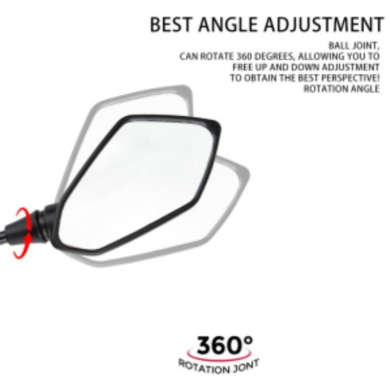 Kolip Universal Motorcycle Mirrors With M8 M10 Bolt Convex Handlebar Mount Rear View Side Mirror For Bike Scooter ATV