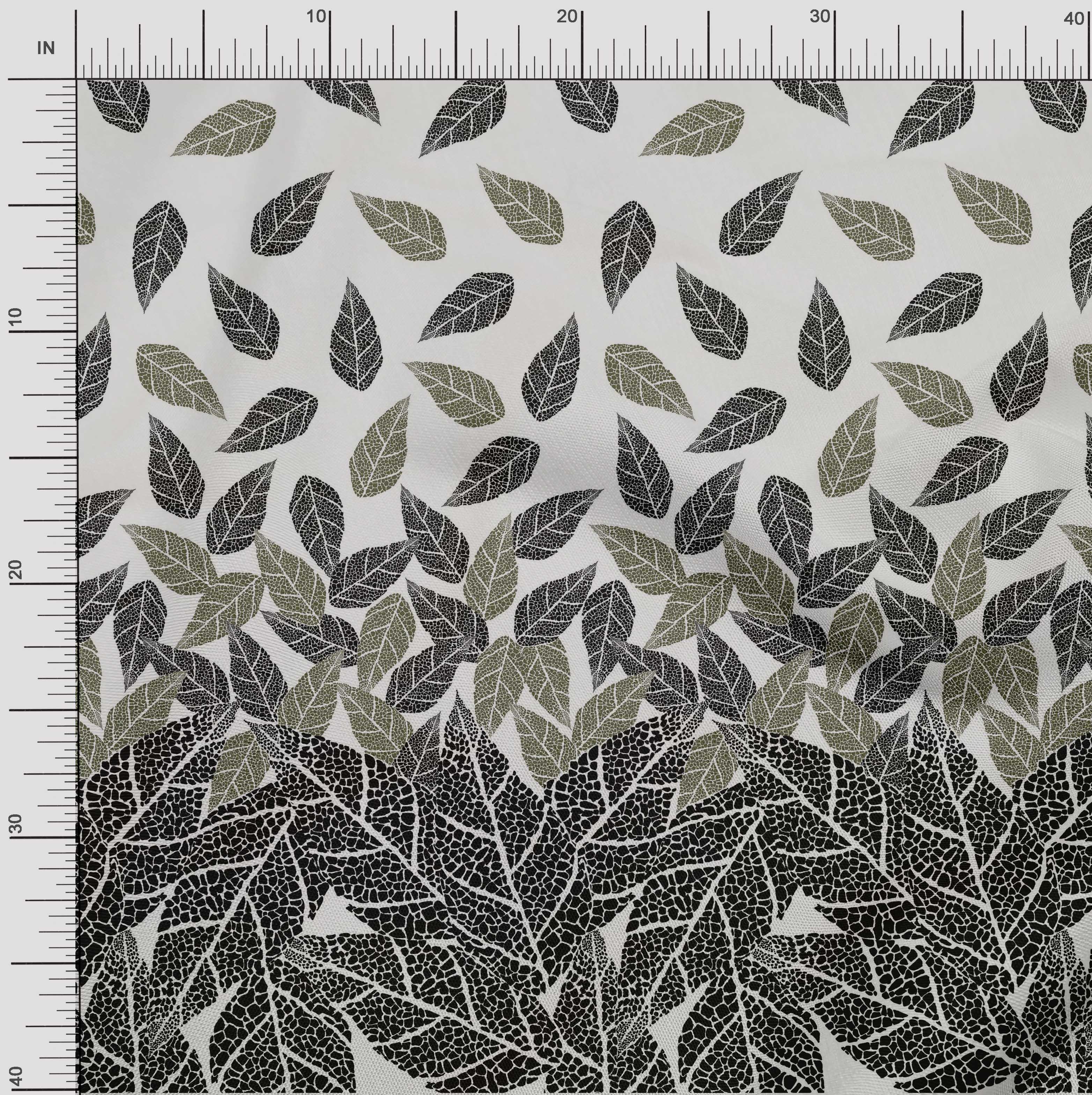 

oneOone Cotton Flex Grayish Blue Fabric Leaves Panel Quilting Material Print Швейна тканина у дворі 40 дюймів 42 Inch Wide - Viscose Chiffon білий