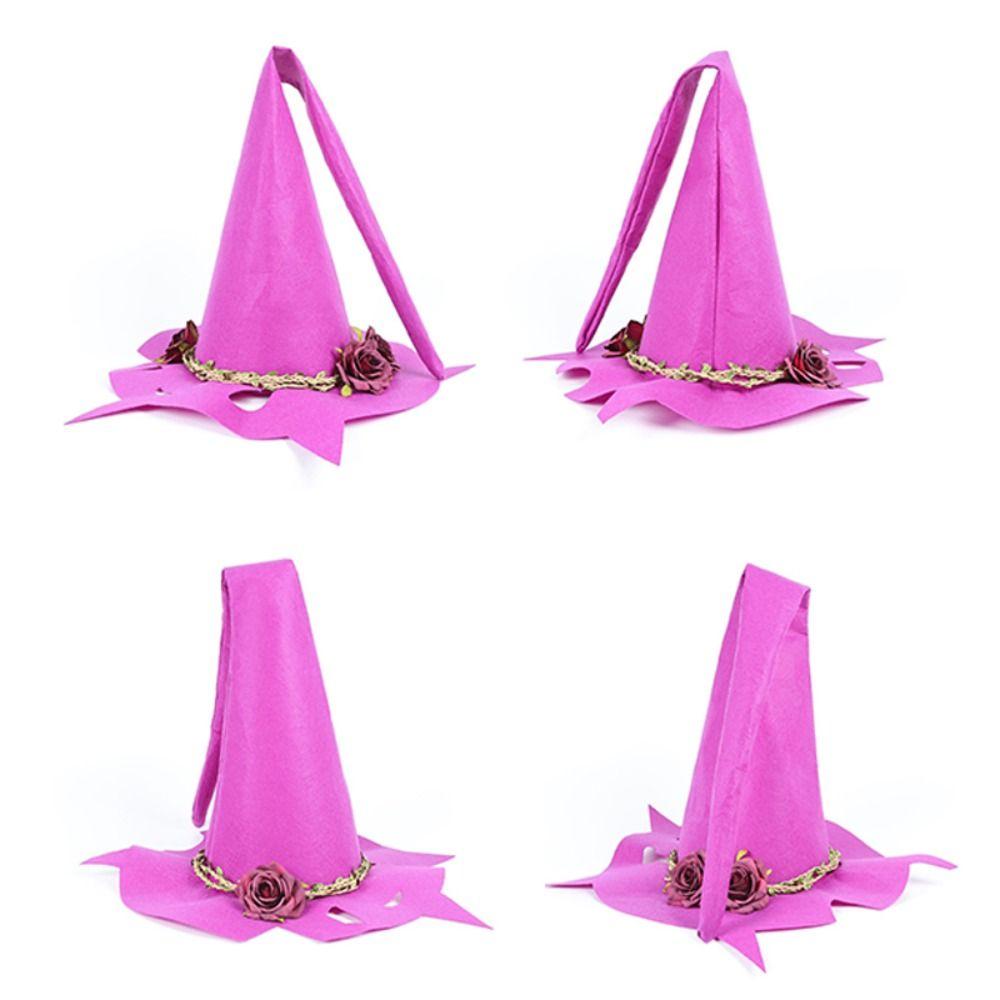 Adjustable Halloween Party Gift Wide Brim Magic Wizard Hat Felt Witch Hats Witch Peaked Hat Cosplay Props