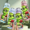 1PC Dino Reading Book Cartoon 750ml Color Plastic Sports Water Bottle Leakproof Flip Straw Lid Suitable for Sports Office Home Use