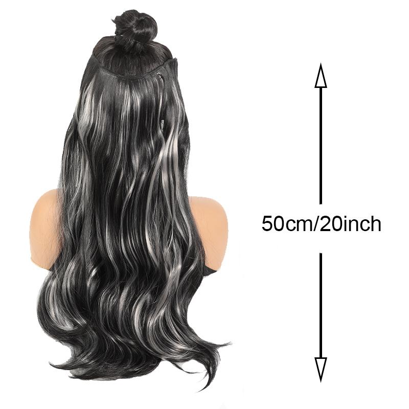 Spot Dyed Ear Dyed Wig Patch Large Wave One Piece Four Card Hair Extension Patch Women's Wig Long Curl Hair Extension Wig
