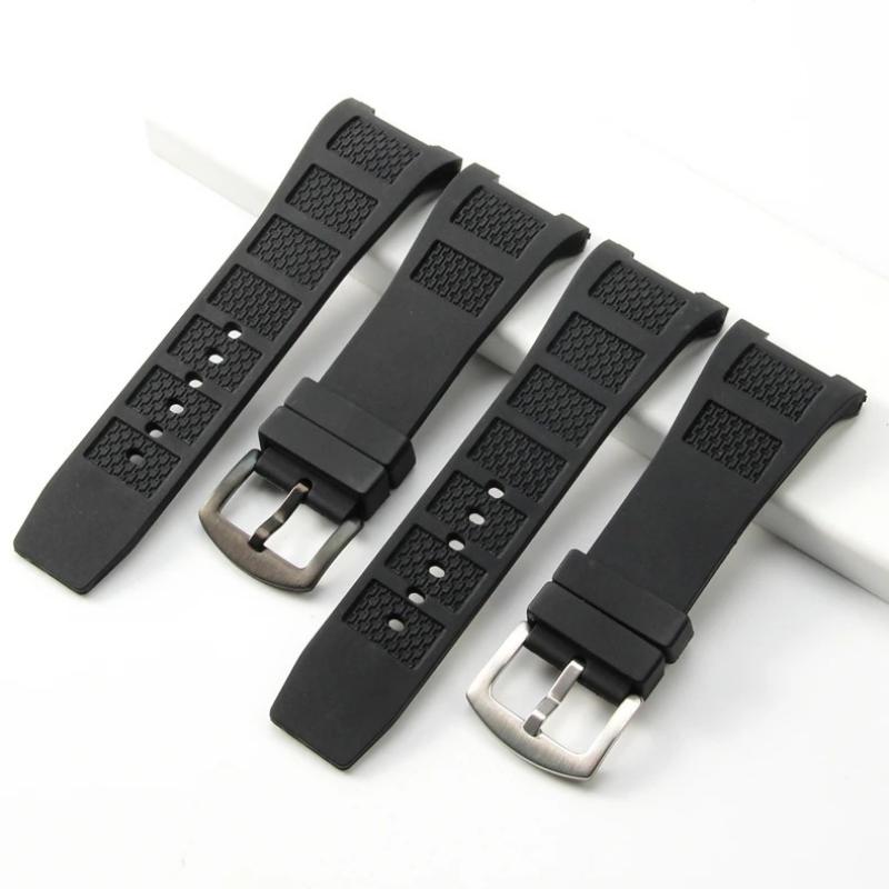 Für IWC 30mm Konkave Schnittstelle Silikon Zubehör Ingenieur 322503 323601 Spezielle Kerbe Gummi Anti-Allergisch Ersatz Uhrenarmband