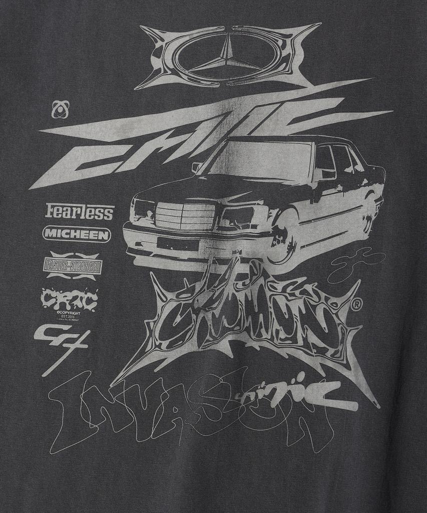 CRITIC Pigment Racing Critic Car T-Shirts Charcoal