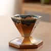 Coarse Pottery Coffee Mug with Base 160ml Rough Pottery Hexagonal Cone Shaped Tea Cup Nordic Retro Coffee Porcelain Cup