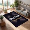 Deep Purple Crystal Velvet Rug, Custom Name Text Personalized Non‑Slip Floor Mat for Home Decor Gift