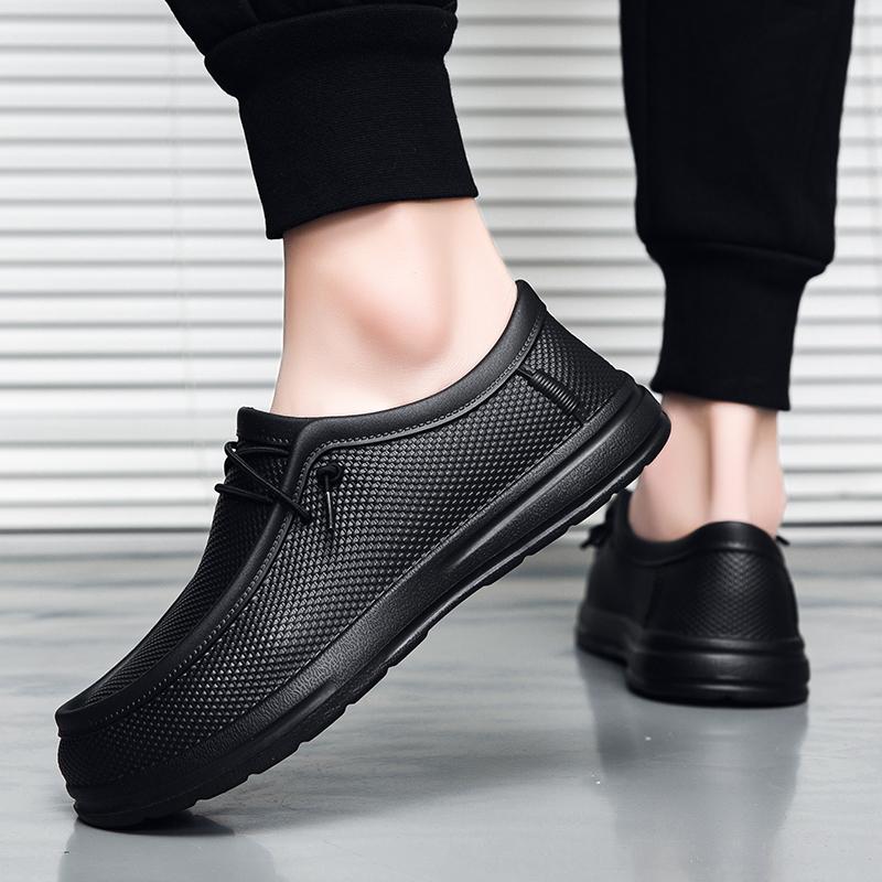 Fashion Waterproof Non-Slip Chef Shoes For Men Oil-Resistant Lightweight Soft Sole Work Shoes Cross-Border Plus Size Fashionable Nursing