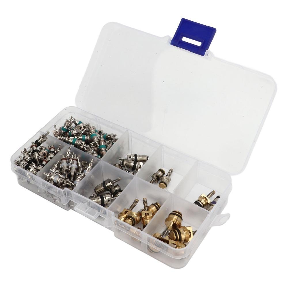 134PCS R134a Kit Air Conditioning Valve Core A/C System Leak Detection & Repair 134PCS