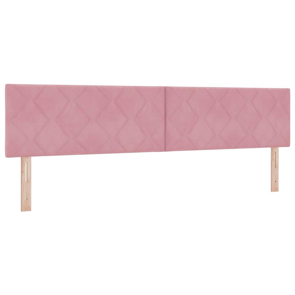 Ottoman Bed with Mattress and Headboard Pink 200 X 200 Cm Velvet