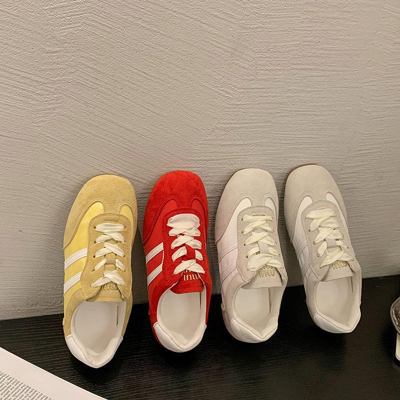 Thin-soled Leather Inner Height-increasing German Training Shoes Women's 2025 New Color Lace-up Forrest Gump Shoes Versatile Sports and Leisure Boa