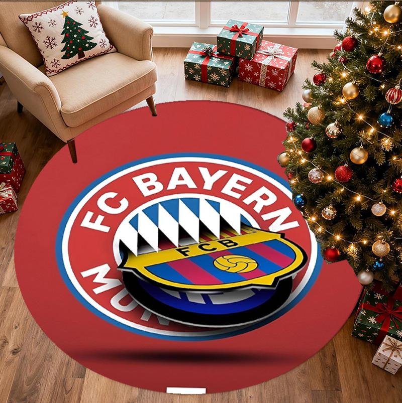 FC Bayern Pattern Round Rug, Indoor/Outdoor Mat, for Picnic, Gameroom, Bedroom, Office, Living Room, Home Decor Carpet, Birthday Gift