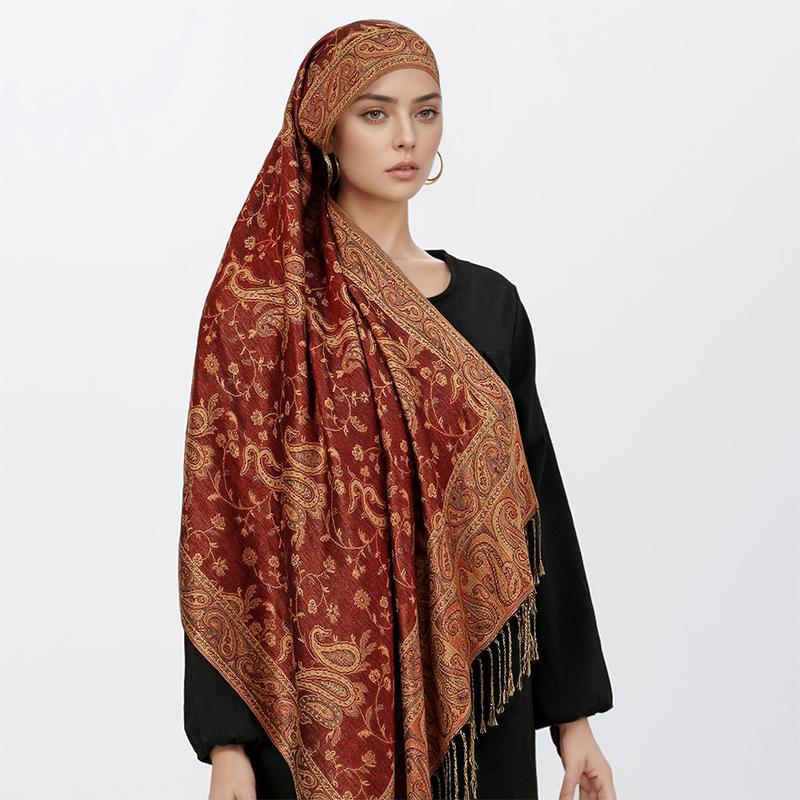 Autumn Cashmere Pashmina Shawl Lady Wrap Warm Winter Scarves Design Print Female Foulard Cotton Stoles Scarf