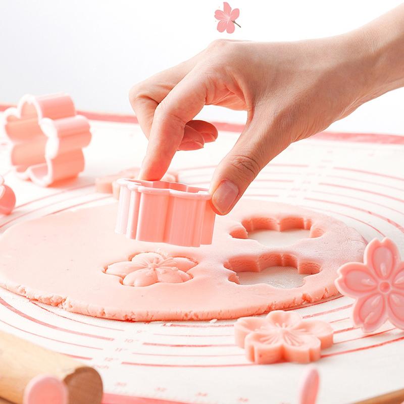 5 pièces/set Emporte-pièce Sakura Moule Tampon Biscuit Rose Fondant Outils de Cuisson Accessoires Outils de Cuisine