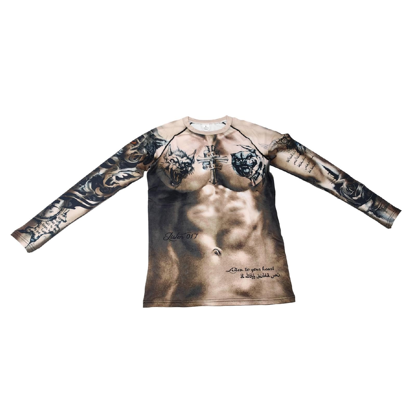 

Saki Masa 3D Long Sleeve Tattoo Muscle Cosplay Costume for and More & T-Shirt, Design, Halloween, Events, (A-XL)