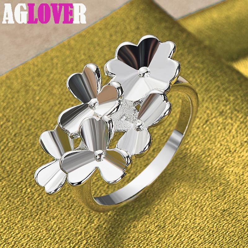 925 Sterling Silber Blumen Ring Schmuck