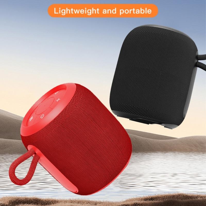 Outdoor Portable Bluetooth-compatible Speaker Waterproof Wireless Speaker with Powerful Bass Lights for Camping Travel Hiking
