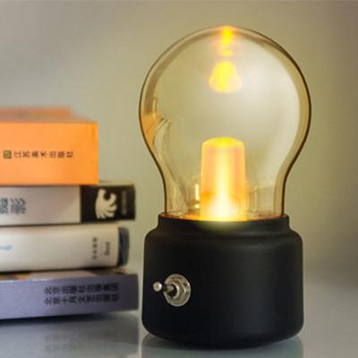 מנורת נורה רטרו מנורה בריטית נוסטלגית טעינת USB מנורת לילה מנורת אווירה לחדר שינה תאורת לד לארון מטבח לבית