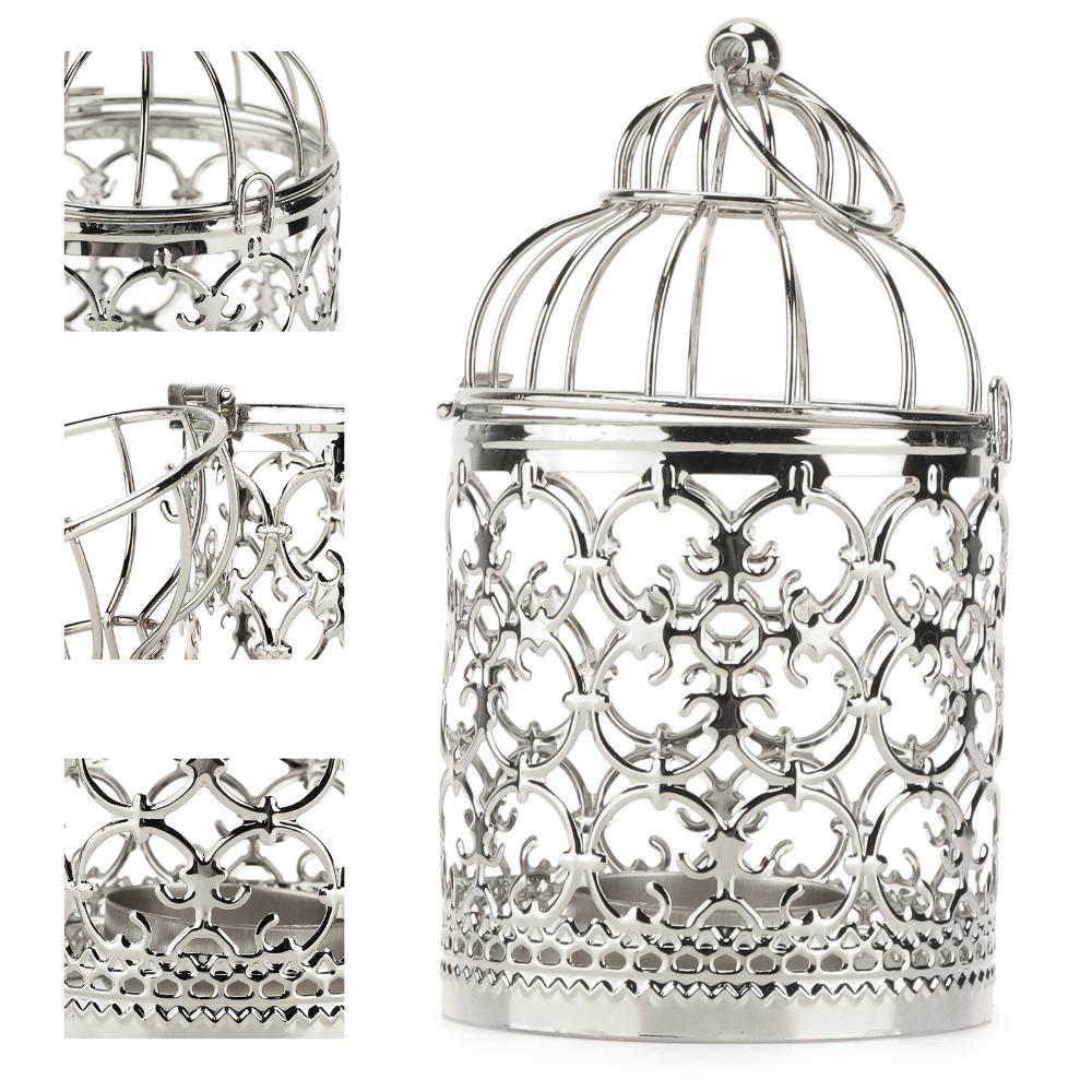 Hollow Out Birdcage Candle Holder Electroplated Birdcage Candlestick Decorations Gift For Events