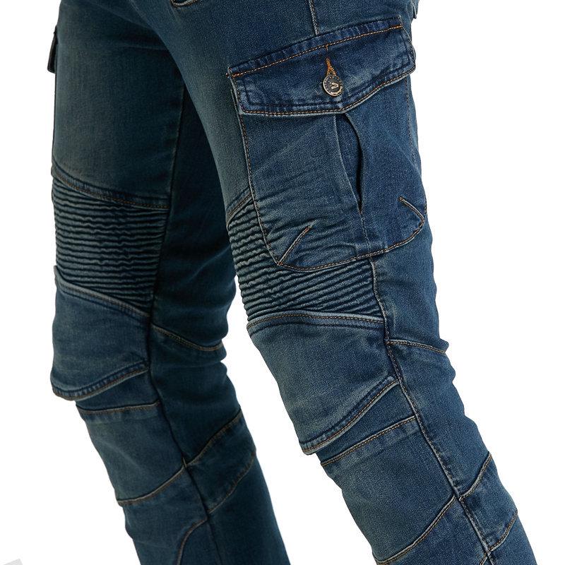 Herren Vier-Jahreszeiten Motorrad-Fahrjeans mit Schutzausrüstung, Lässiger Offroad-Reißverschluss-Stil, Sturzsichere Rennhose