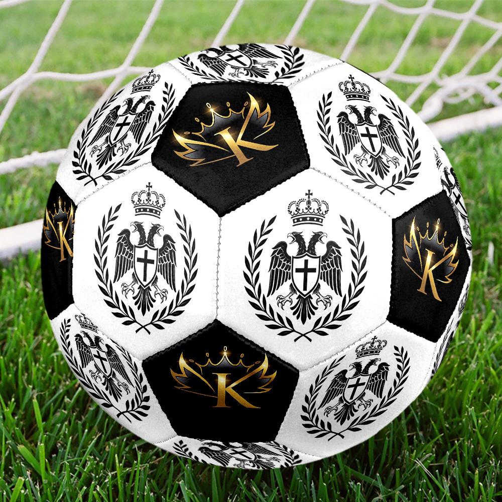 1PC Royal Crest Emblem Crown Majesty Soccer Ball Size 5 Football Machine Sewn Indoor/Outdoor Universal Football S25
