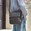 Vrchní vrstva hovězí kůže Vintage taška Potah Taška přes rameno Taška pro dojíždění Kožená pánská taška z pravé kůže Premium Sense Crossbody taška pro muže