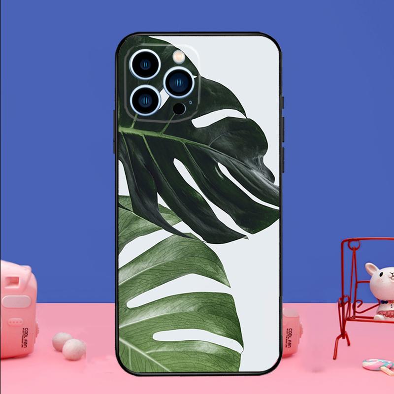 Leaves Monstera Green Phone Case For iPhone 17 Air 16 15 14 11 12 13 Pro Max 13 Mini 15 16 Plus 16e Bumper Cover