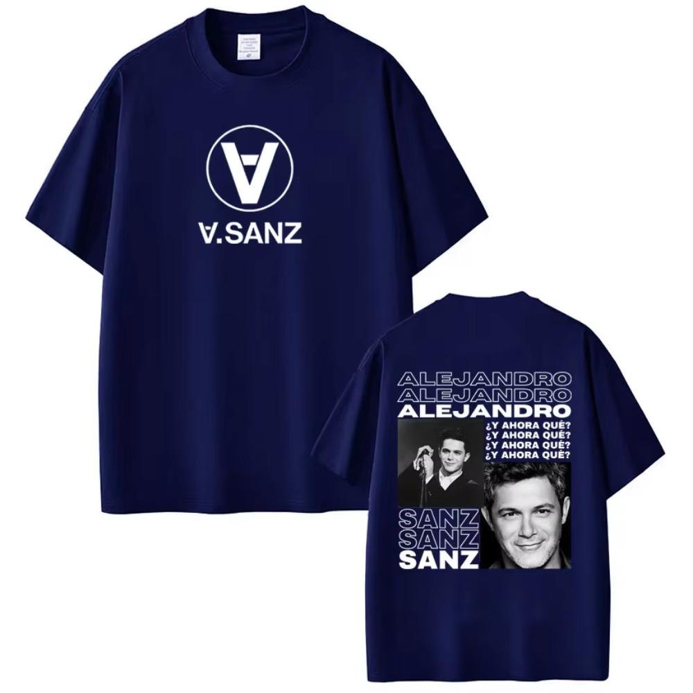 Sänger Alejandro Sanz Album Tour Bedruckte T-Shirts Herren Damen Hip-Hop T-Shirt Kurzarm Vintage Freizeit T-Shirts