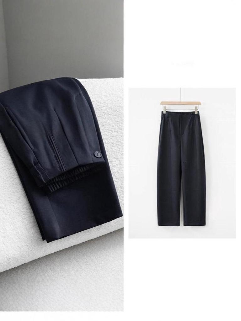High-End Autumn Designer Wrinkle-Resistant High-Waisted Slimming Narrow Straight-Leg Pants