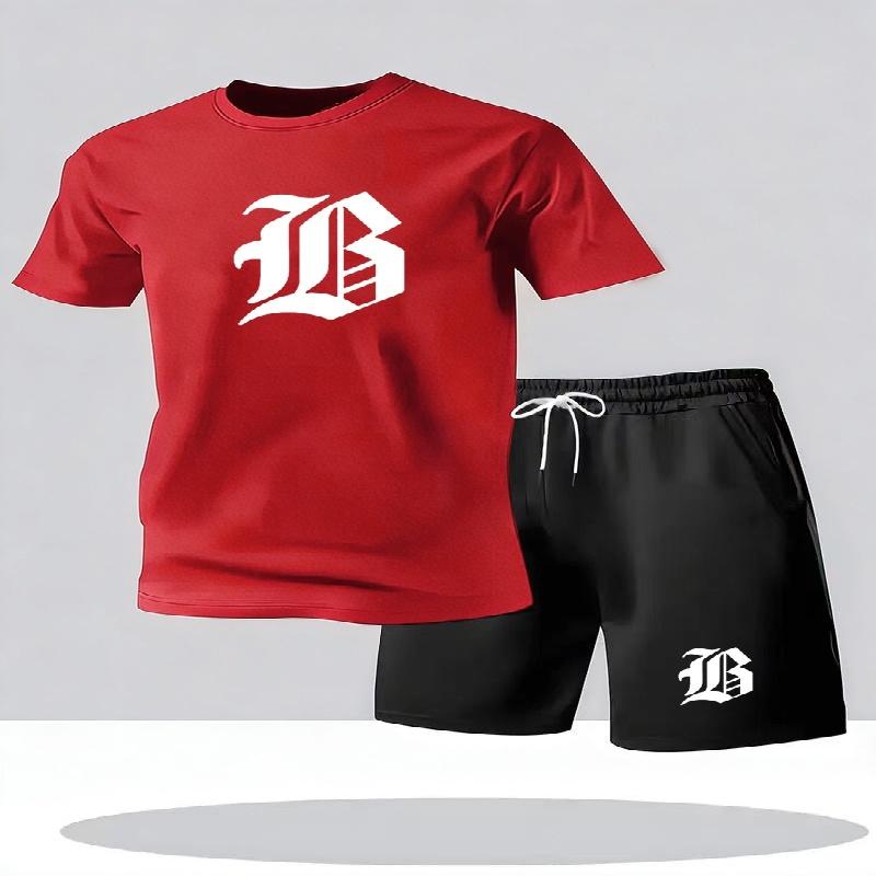 2026 Summer New Men's Casual Set Printed Sportswear Summer Streetwear Outdoor Shorts Set