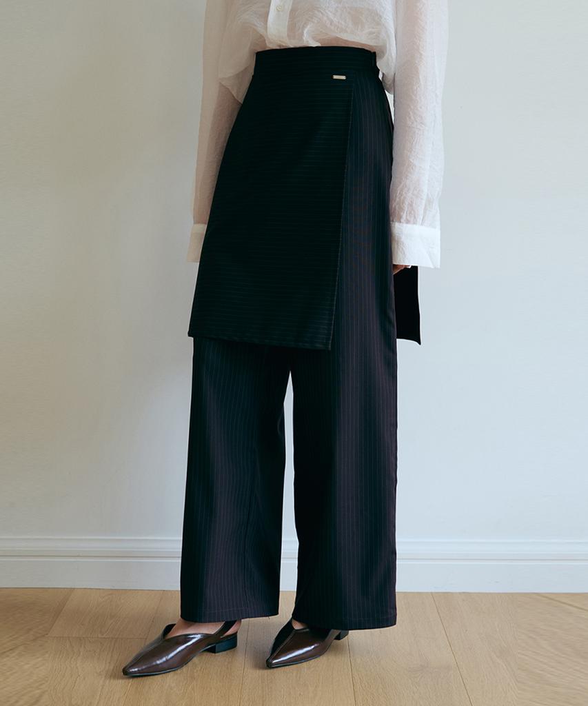 ODER Pinstripe Layering Slacks - Wine