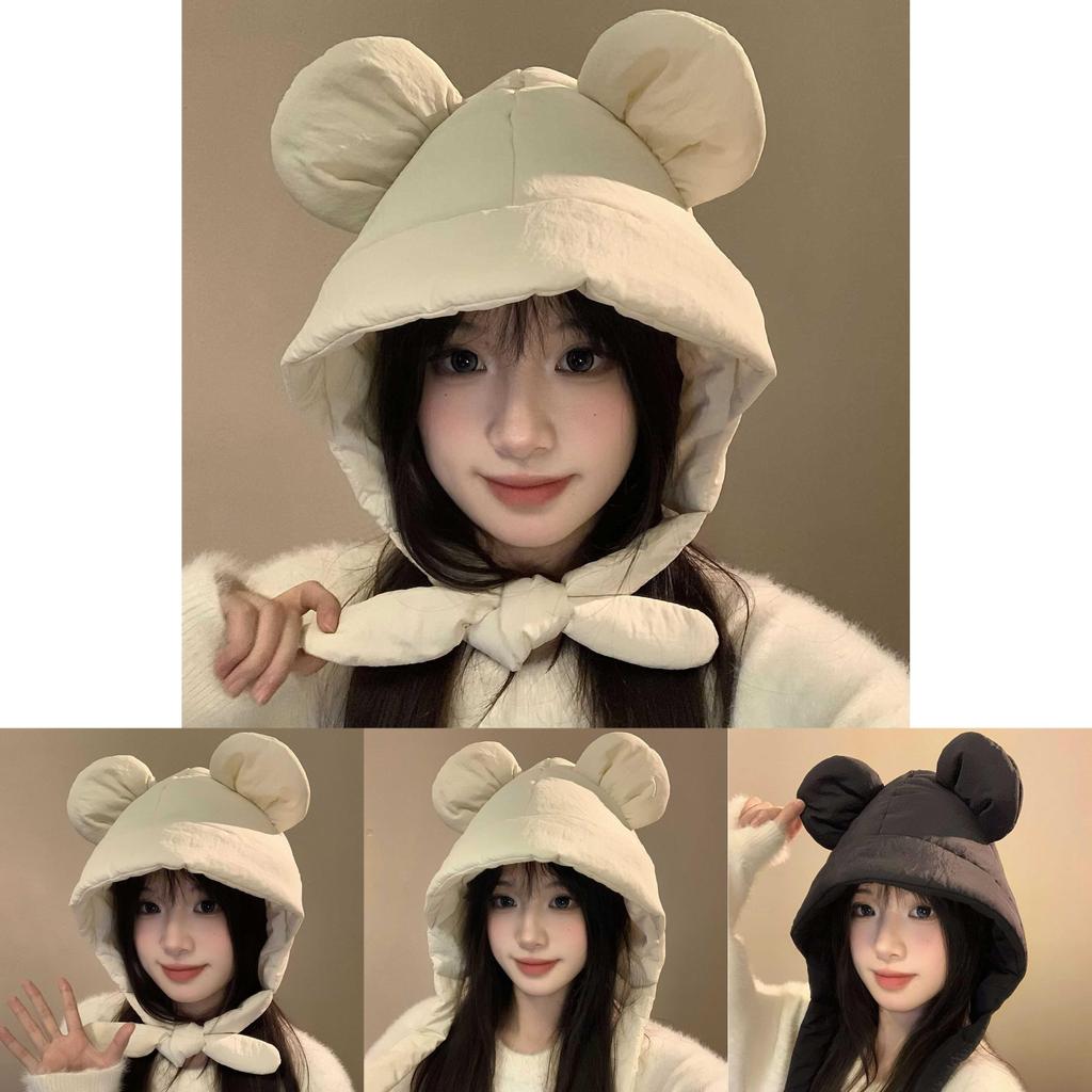 Легка Тепла Зимова Шапка-Вушка Міккі Мауса з Шерпи для Жінок, Ідеальна для Велоспорту та Активного Відпочинку